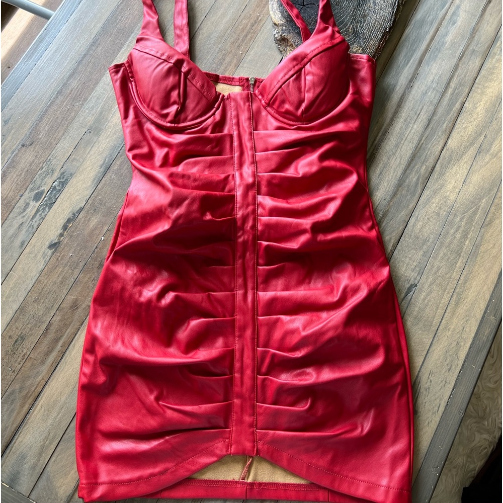 Very sexy faux leather dress